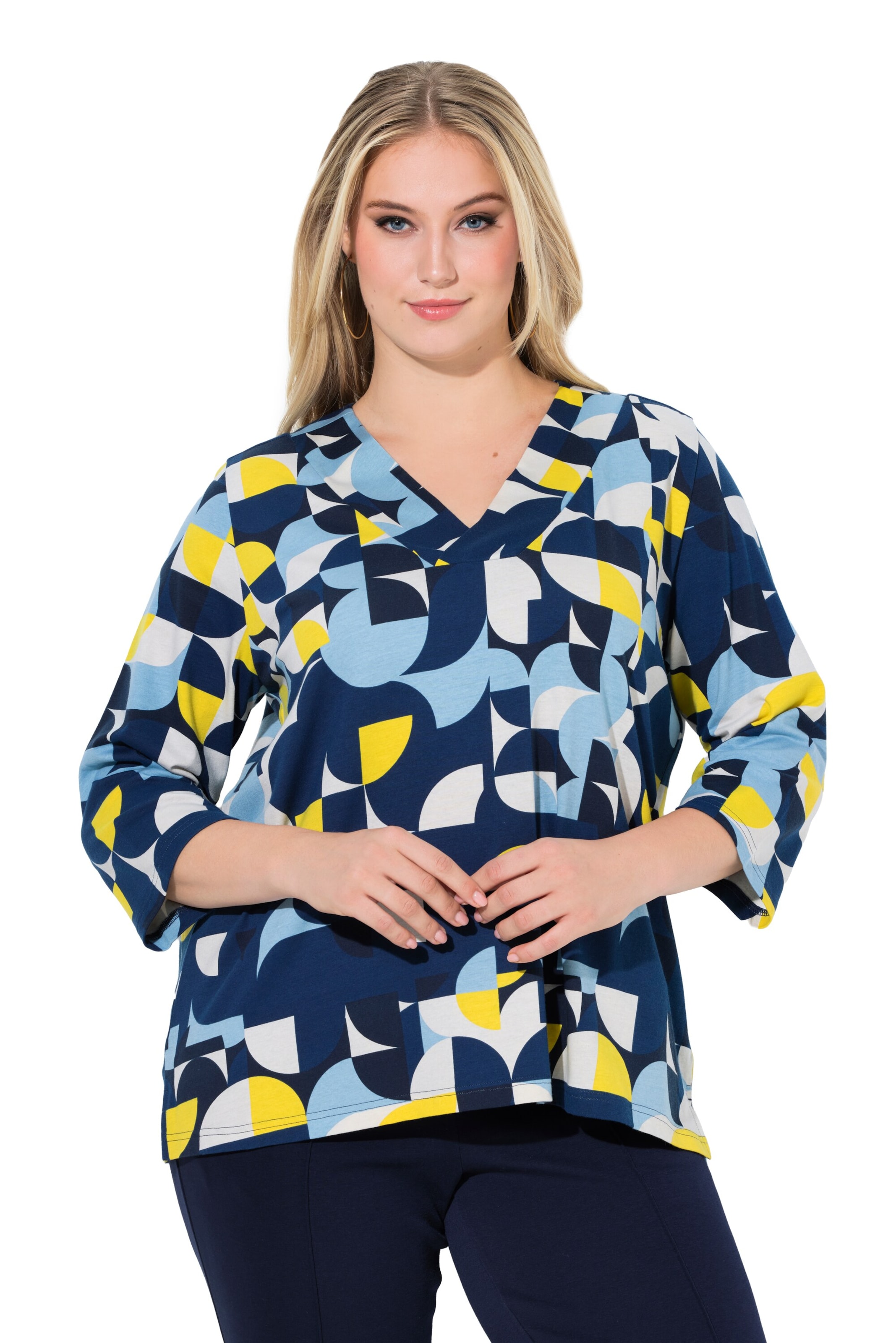 Ulla Popken Μπλουζάκι σε μπλε: μπροστά