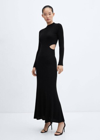 MANGO Úpletové šaty 'Night' – černá: přední strana