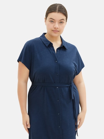 Tom Tailor Women + Shirt dress in Blue