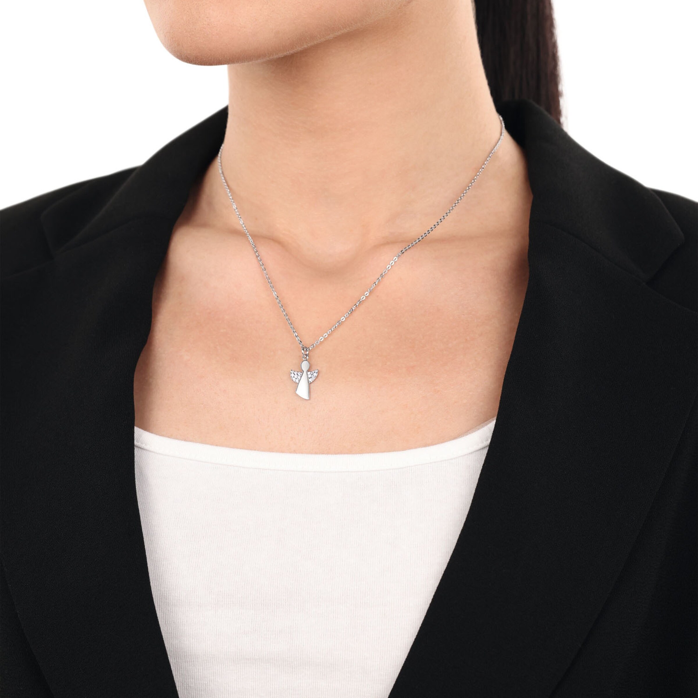 AMOR Pendant in Silver: front