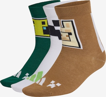 Chaussettes de sport 'MINECRAFT' ADIDAS SPORTSWEAR en marron : devant