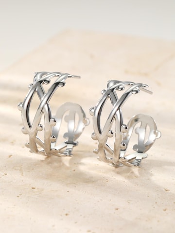 Hey Happiness - Pendientes 'Bubble Twist Hoop' en plata