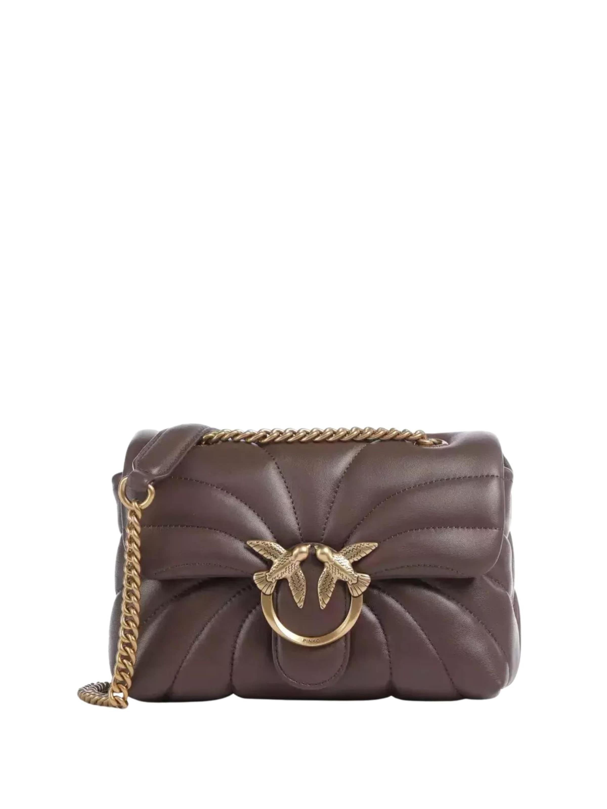 PINKO Skuldertaske 'Pinko Sac Rabat Love Puff Mini Cl Sheep Nappa Marron A1EXL74Q' i brun: forside