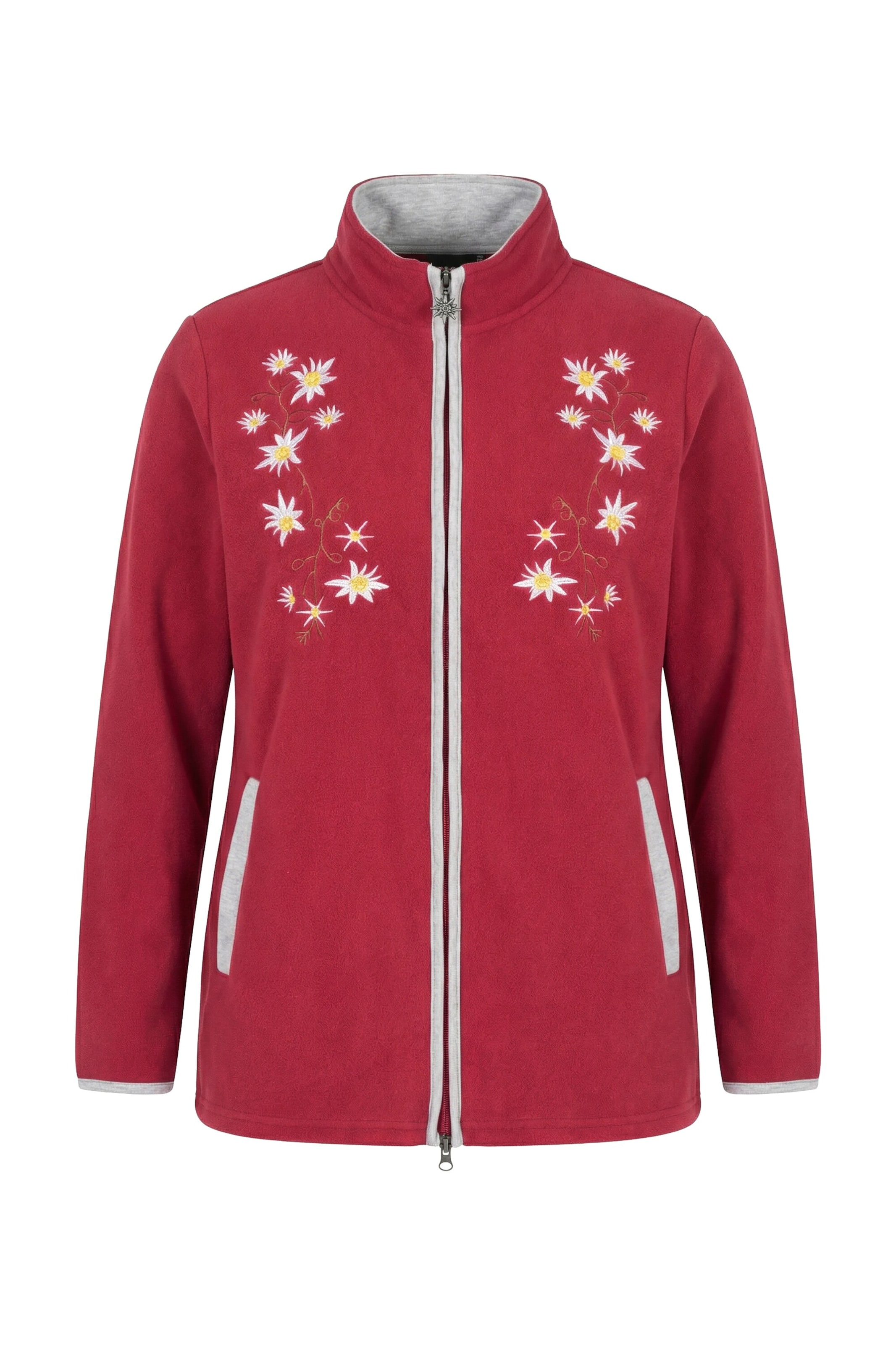 Ulla Popken Sweat jacket in Red: front