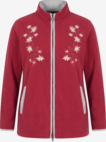 Ulla Popken Sweatjacke in Rot: Vorderseite