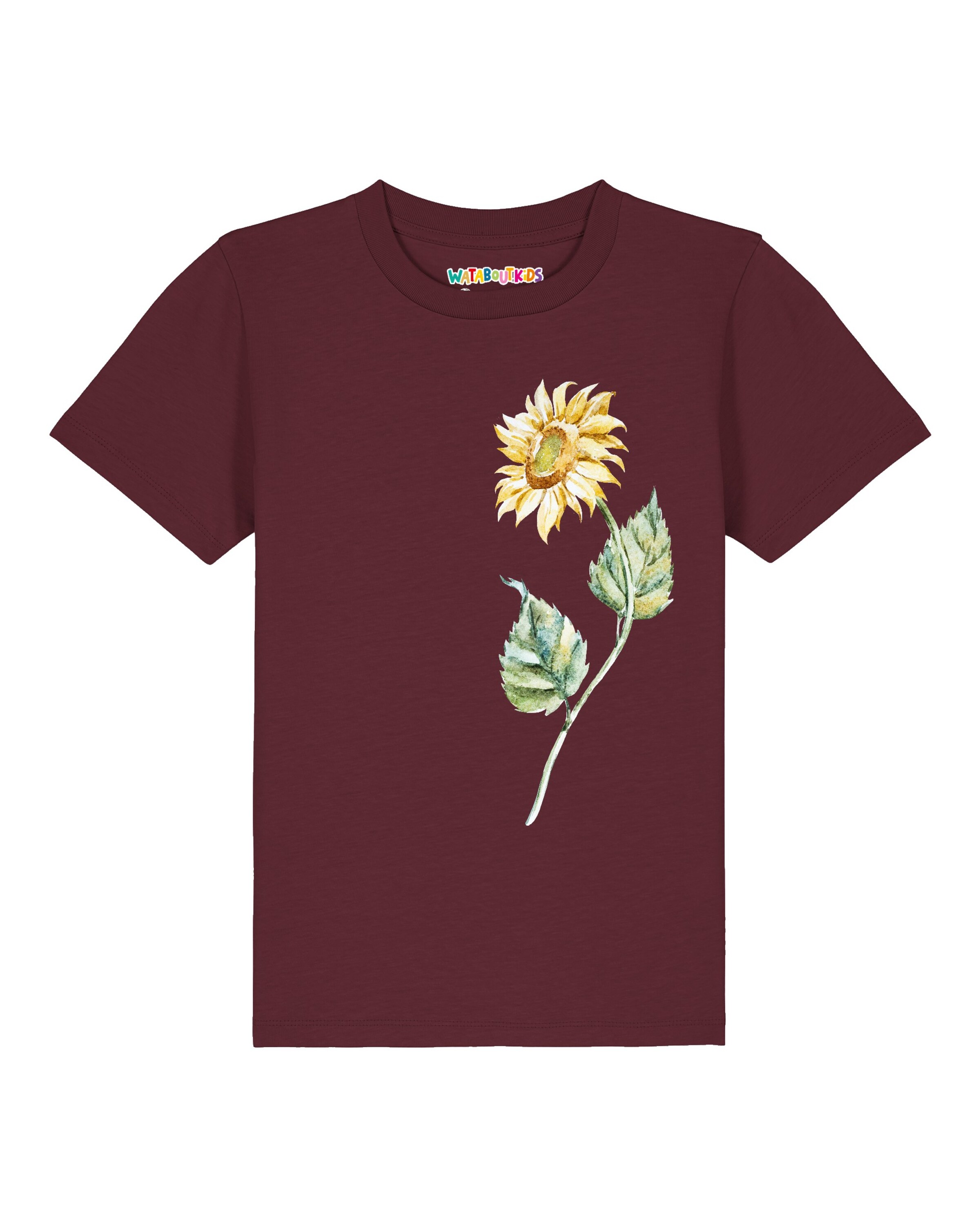 watabout.kids Shirt 'Sonnenblume' in Red: front