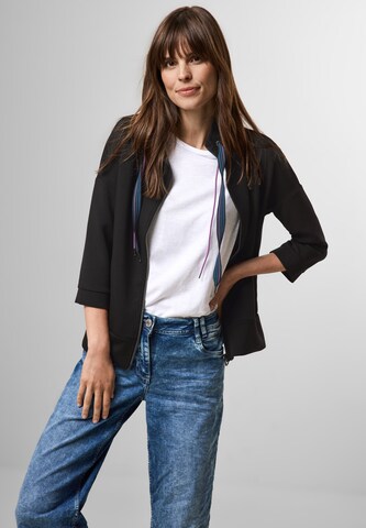 CECIL Zip-Up Hoodie in Black: front