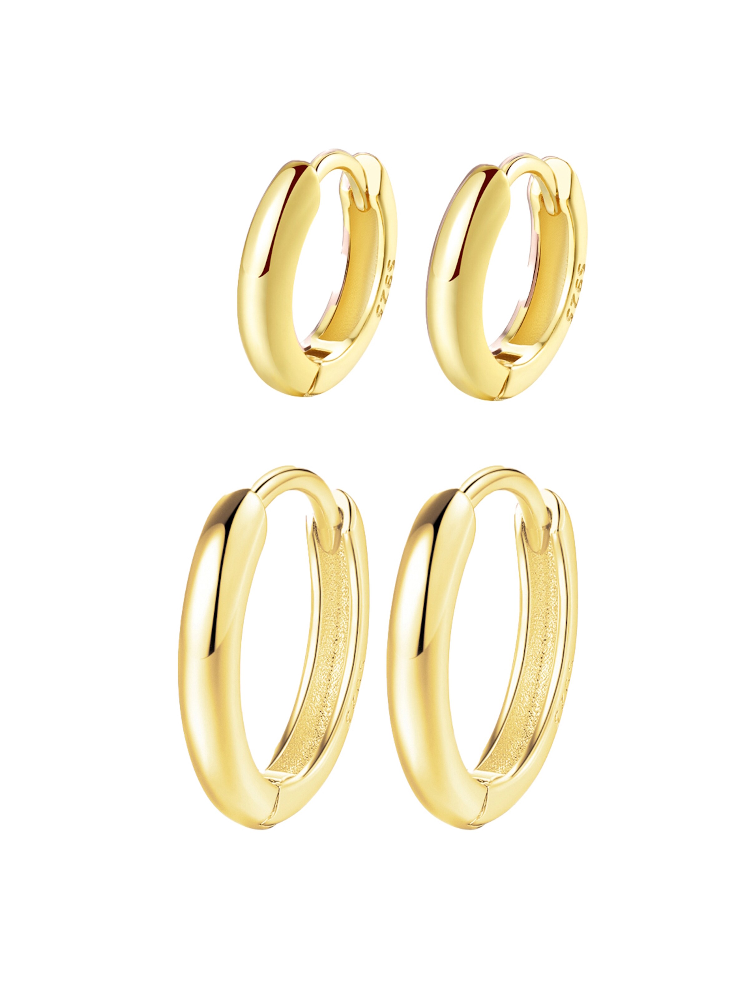 Hey Happiness - Pendientes 'Balance Duo' en oro: frente