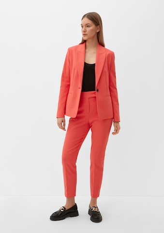 Coupe slim Pantalon à plis s.Oliver BLACK LABEL en rouge