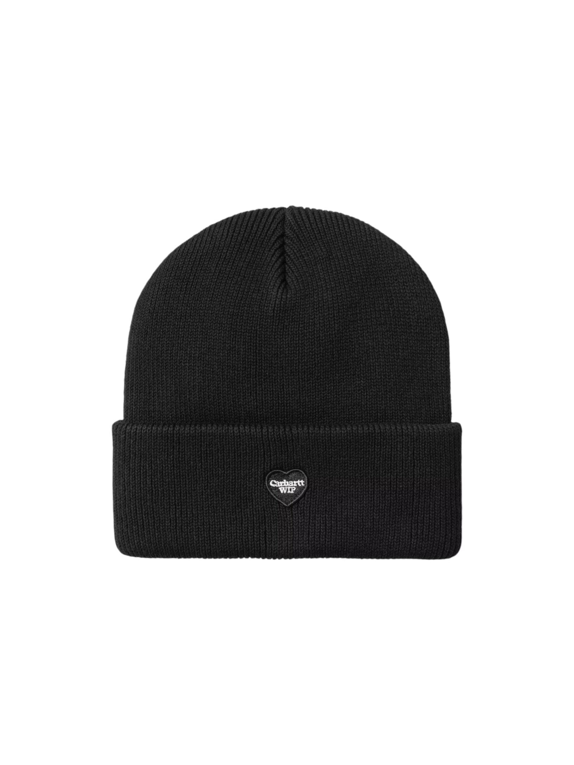 Carhartt WIP Czapka 'Small Heart Beanie Black' w kolorze czarny: przód
