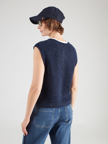 MOS MOSH Knitted Vest 'MMAlmine Thora' in Blue