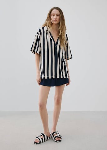 MANGO Pajama Shirt 'Serena' in Blue