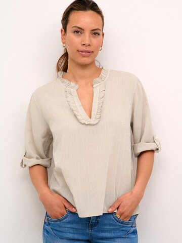 Cream Blouse in Beige: front