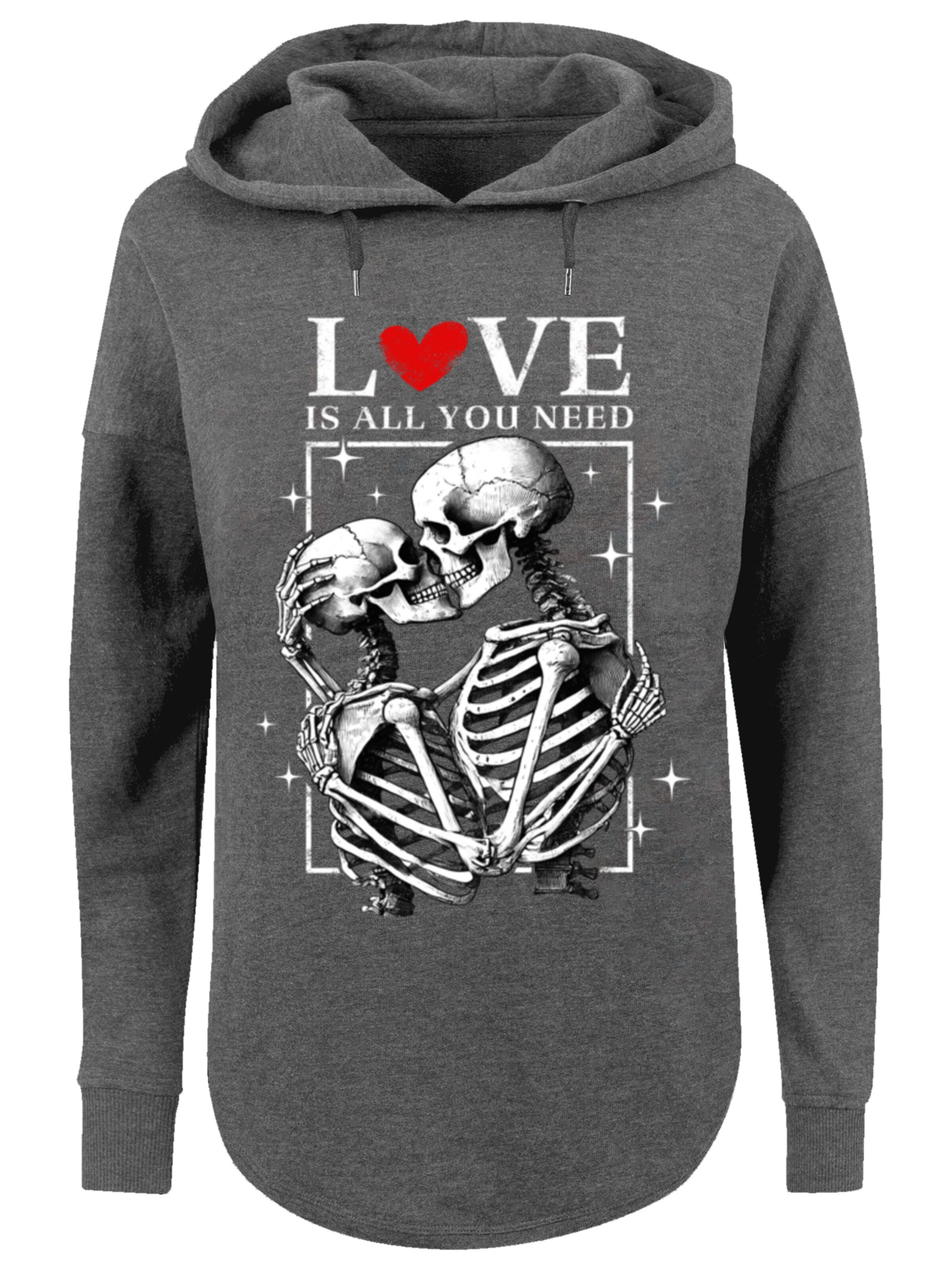 Sweat-shirt 'Love Is All You Need' F4NT4STIC en gris : devant