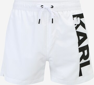 Shorts de bain Karl Lagerfeld en blanc : devant
