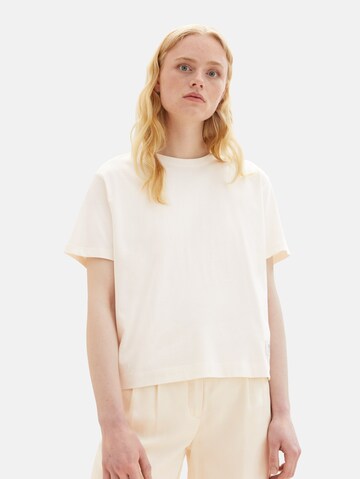 TOM TAILOR DENIM Boxy Fit T-Shirt in Weiß: Vorderseite