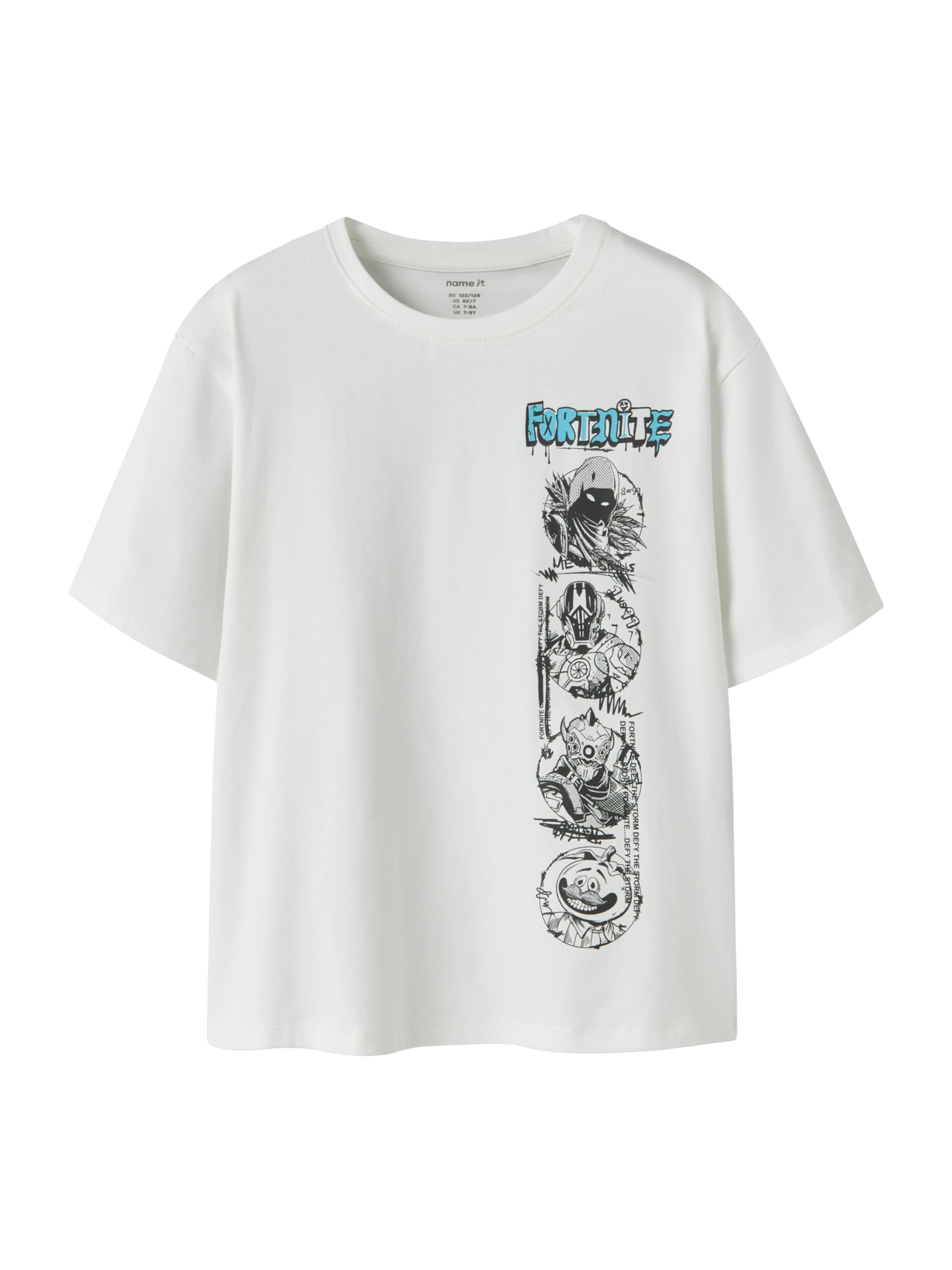 NAME IT T-shirt 'NKMMod Fortnite' i vit: framsida