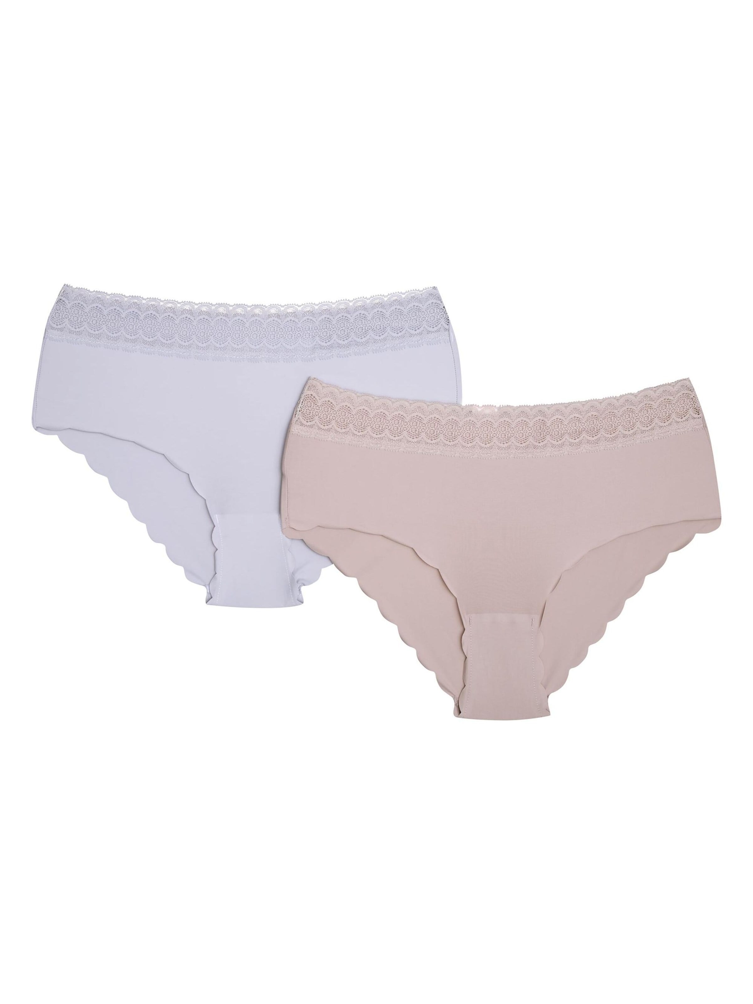 Panty 'Taillenslip Polly im 2er Pack, hohe Leibhöhe, zarte Rüschen' di Henderson in colori misti: frontale