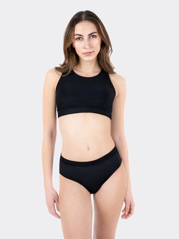 MYLILY Bikini Bottoms 'Perioden Bikini Hose mit Cut Out | Schwarz' in Black: front