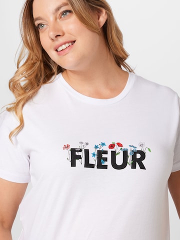 Tricou 'Fleur' de la Dorothy Perkins Curve pe alb