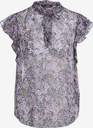 SET Bluse i gylden gul / grøn / lysviolet / pastellilla / sort, Produktvisning