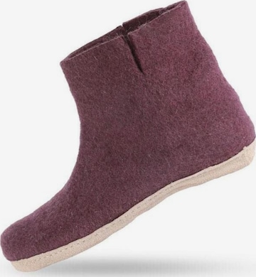SHUS walk with nature Støvler 'Støvle af uld til Børn (100% ren uld) m/sål i skind - Dansk Design fra SHUS' i lilla: forside