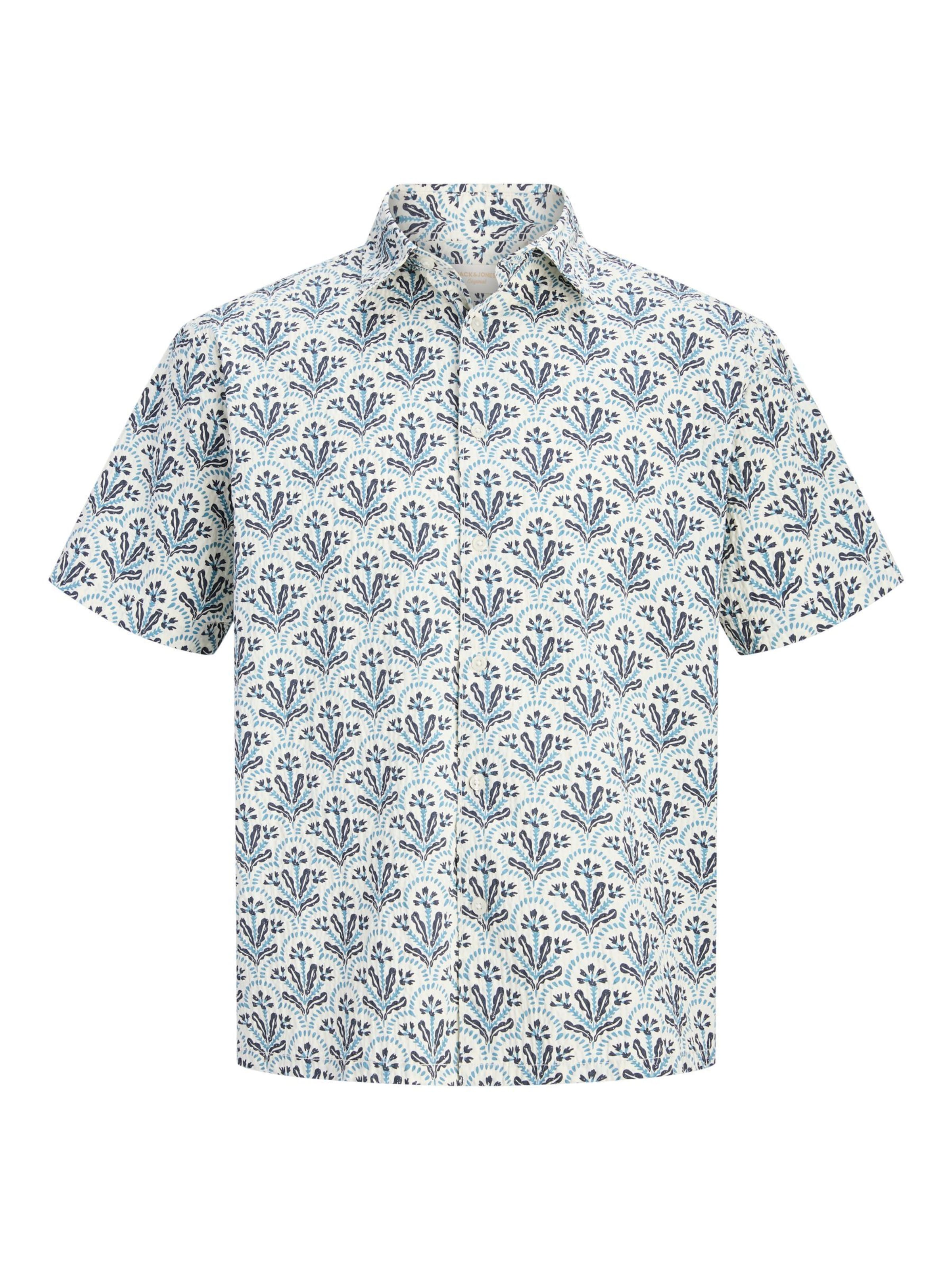 JACK & JONES Hemd in navy / azur / weiß, Produktansicht