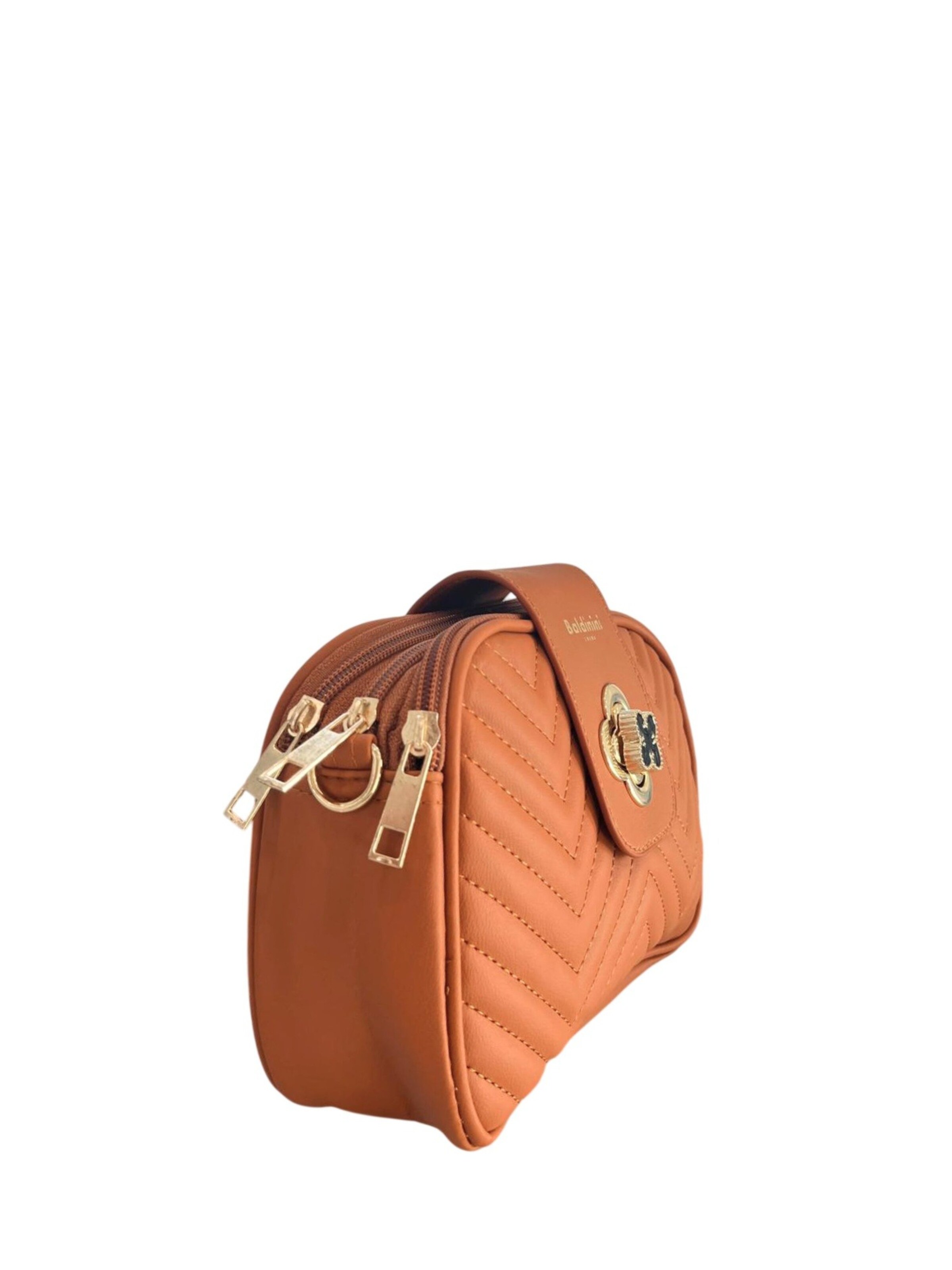 Borsa a spalla 'Borsa a Mano Donna Ecopelle Vegan - Chiusura Zip e Tracolla' di Baldinini Trend in marrone