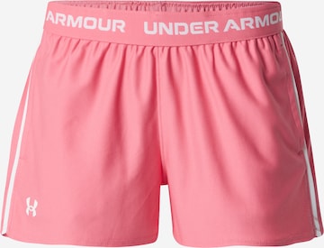 rožinė UNDER ARMOUR Standartinis Sportinės kelnės 'Play-Up': priekis