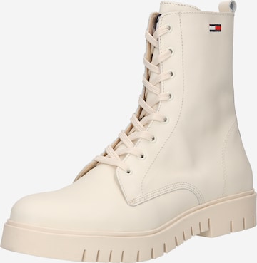 Tommy Jeans Veterlaarsjes 'Yvonne' in Beige: voorkant