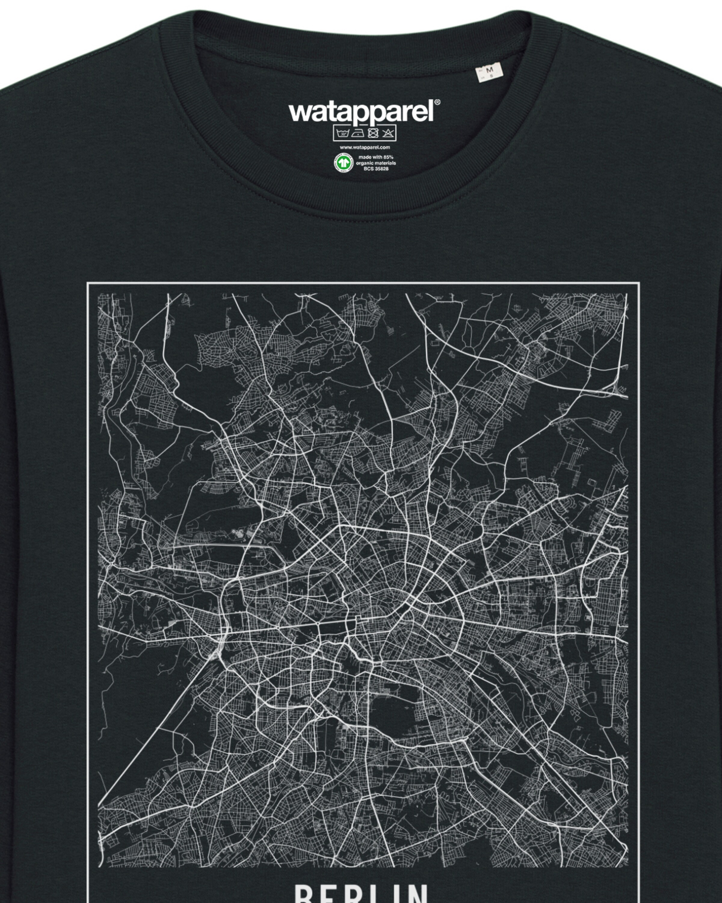 Sweat-shirt ' City maps Berlin Landkarte ' Watapparel en noir