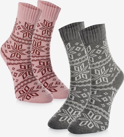Crea Socks Socken in tanne / altrosa / rot / weiß, Produktansicht