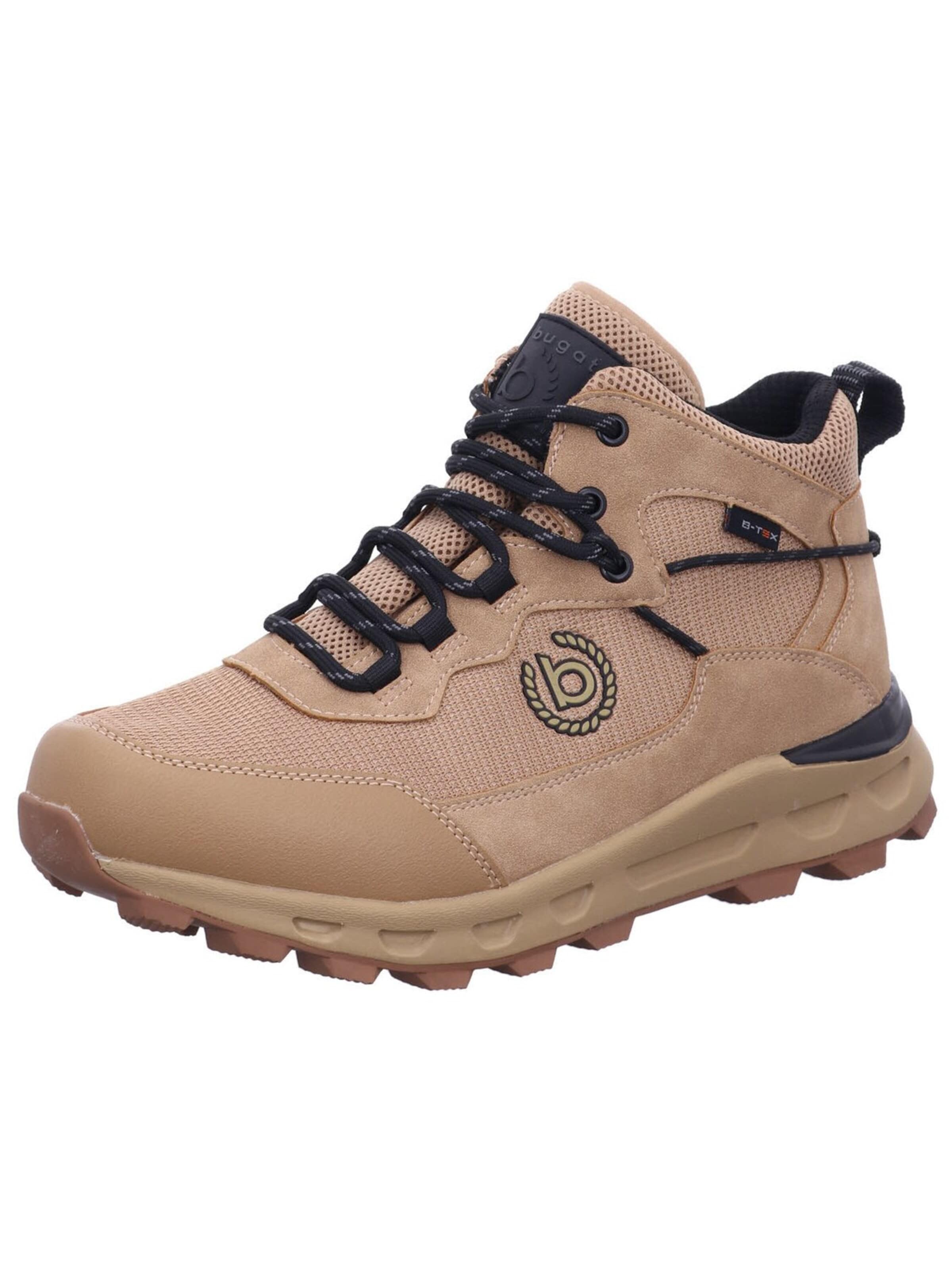 bugatti High-Top Sneakers 'Schnürstiefelette Herren 321A9W305000 Kunststoff (Synthetik) in braun' in Brown: front