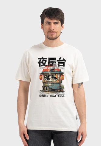 T-Shirt 'Asian Tokyo Street Food Graphic' Oldskull en blanc : devant