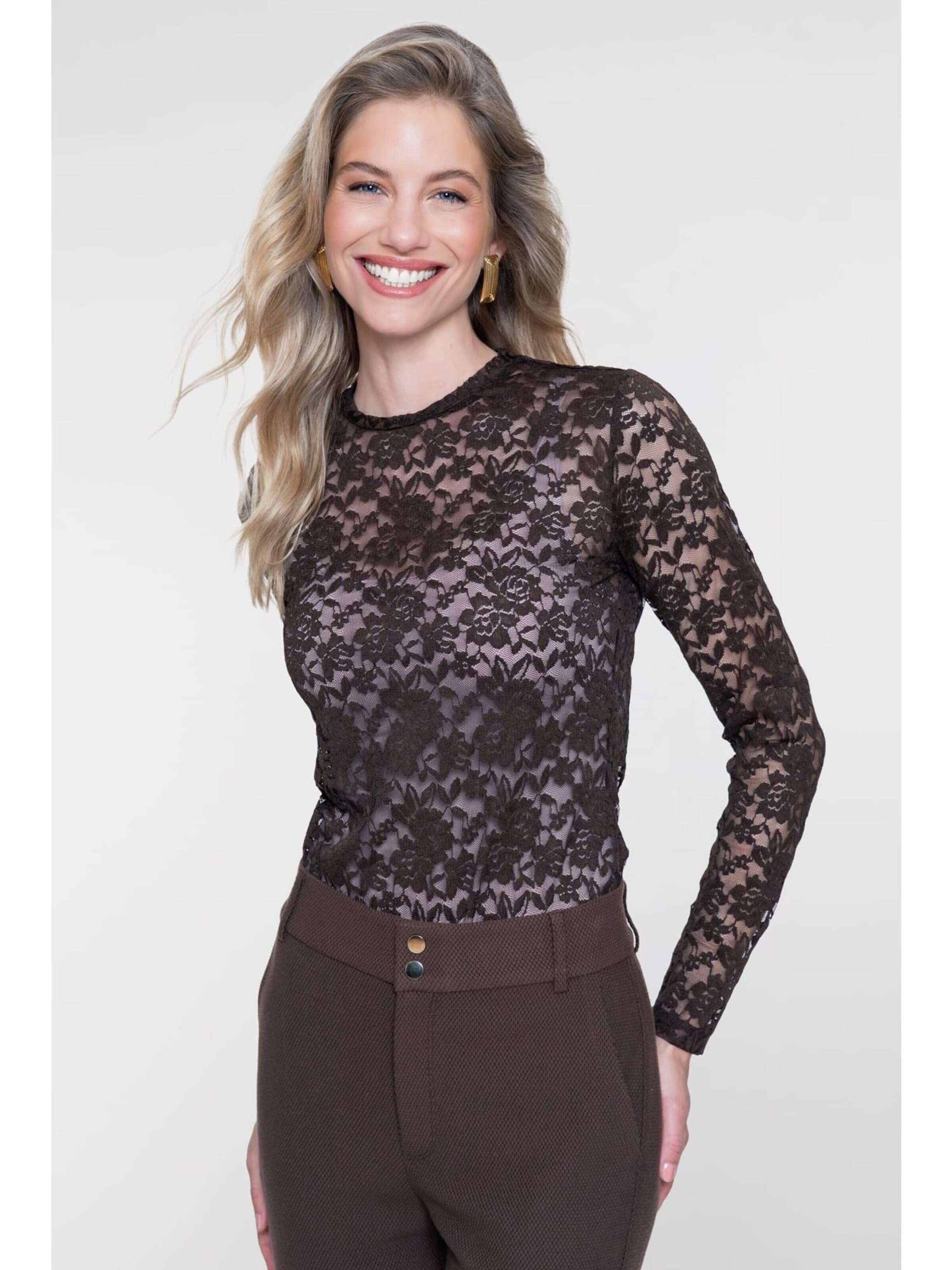 Geisha Top in Bruin