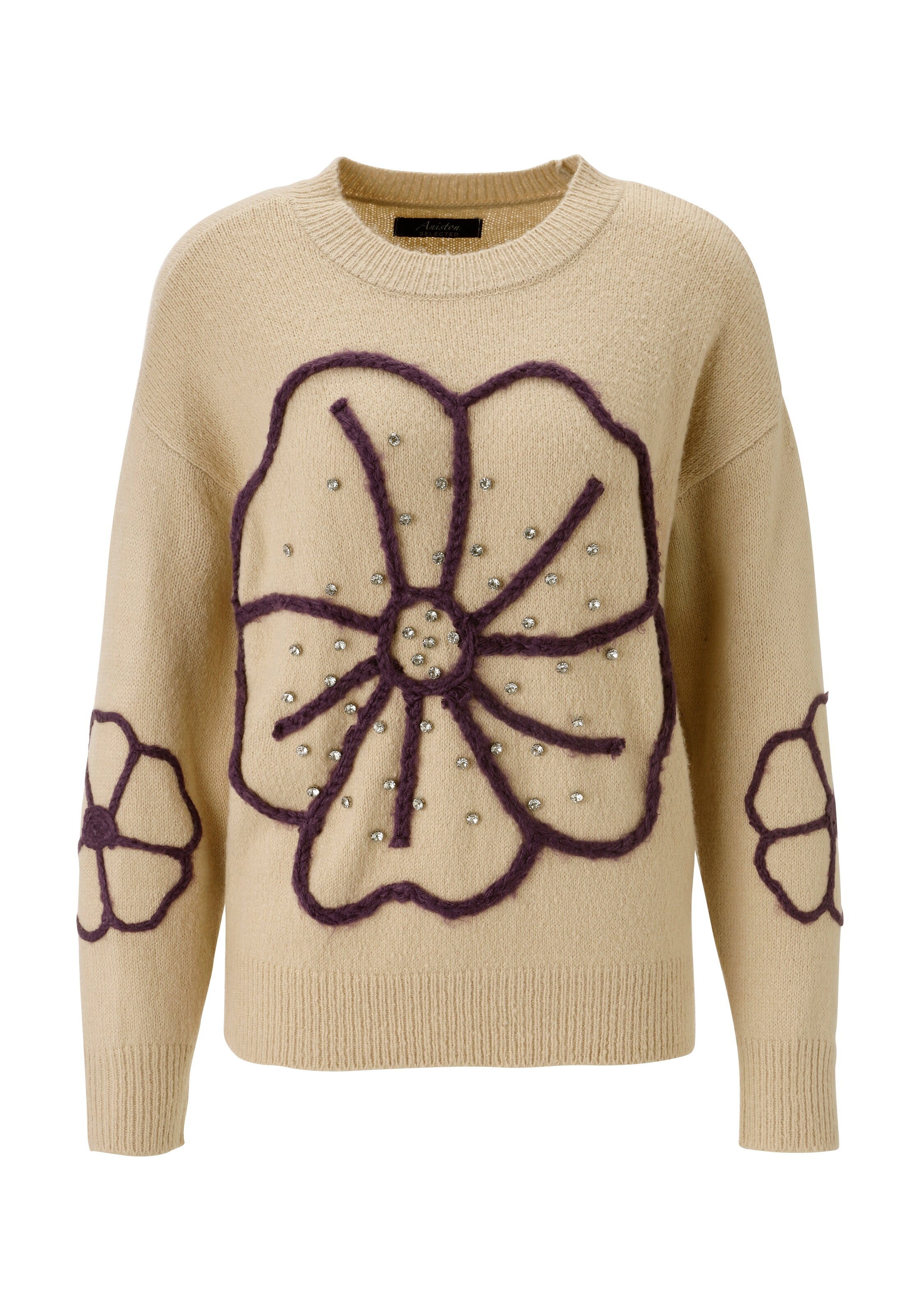 Aniston SELECTED Sweater 'Fm' in Beige: front