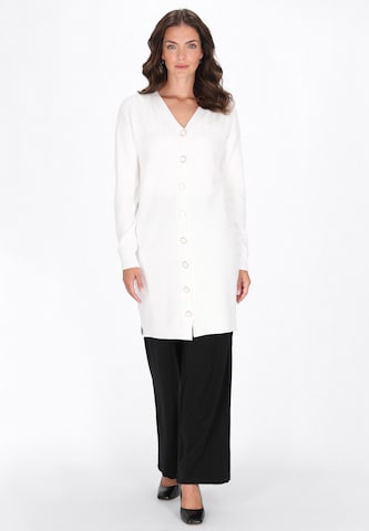 Cardigan usha BLACK LABEL en blanc : devant