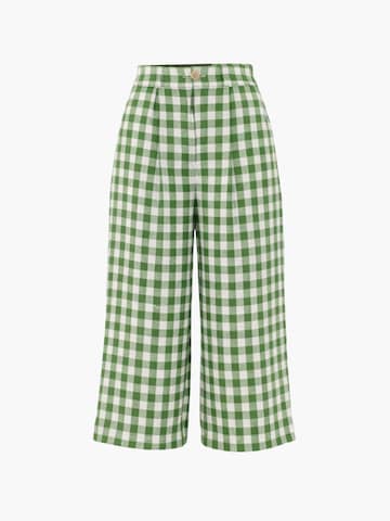 AmourLinen Wide leg Klederdracht broek 'Lydia' in Groen: voorkant