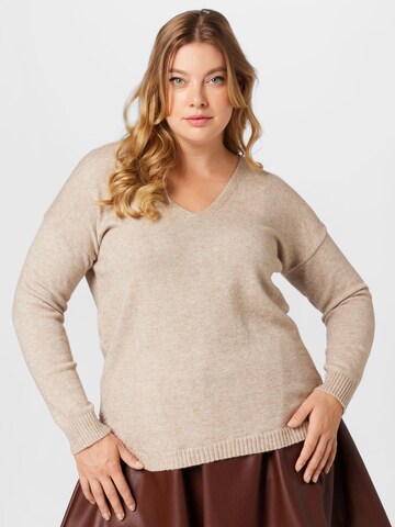 ONLY Carmakoma Sweater 'Margareta' in Brown: front