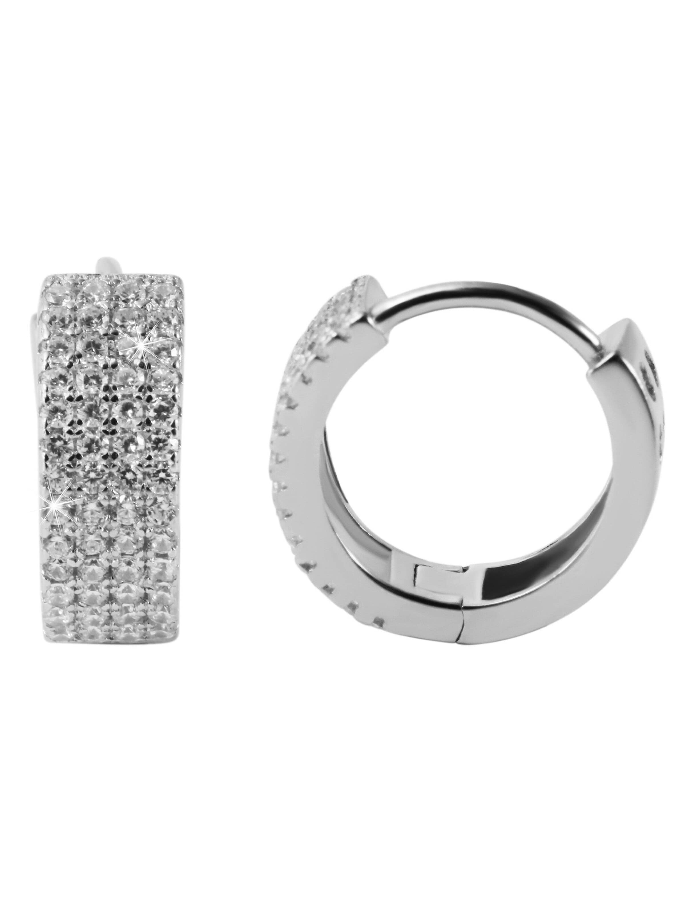 Akzent Earrings '"Kaja" aus 925 Sterlingsilber, rhodiniert, langlebig' in Silver
