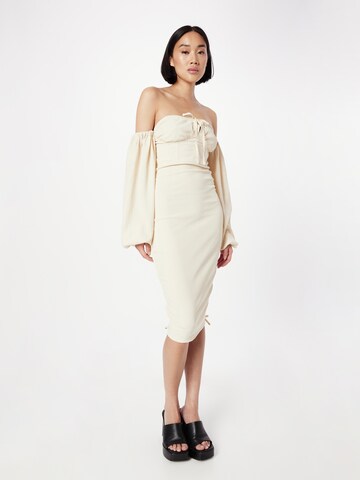 Misspap Jurk in Beige: voorkant