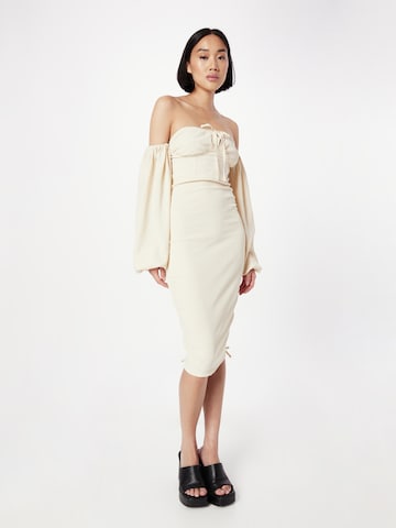 Robe Misspap en beige : devant