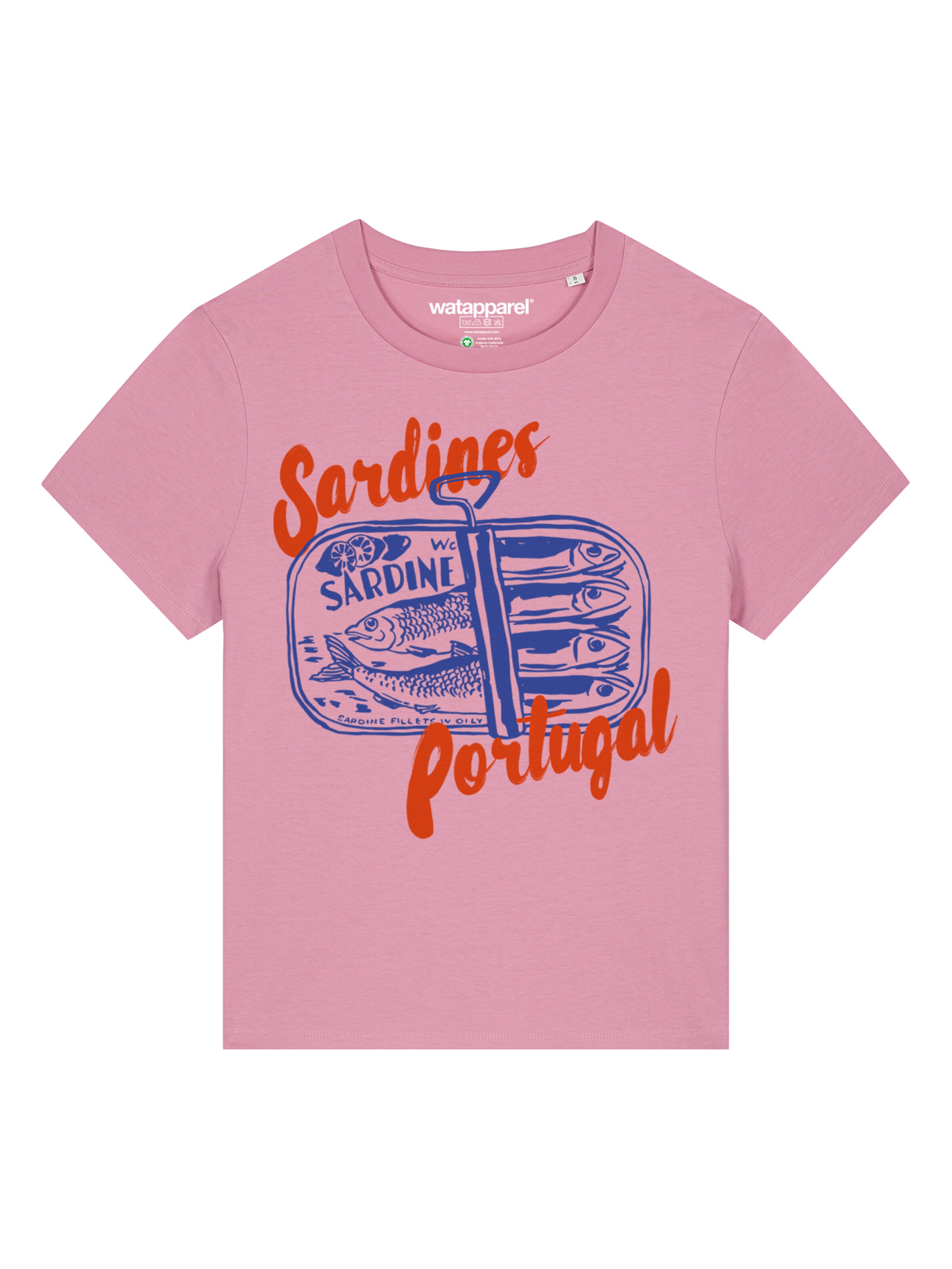 Watapparel Shirt 'Sardines Portugal' in Roze: voorkant