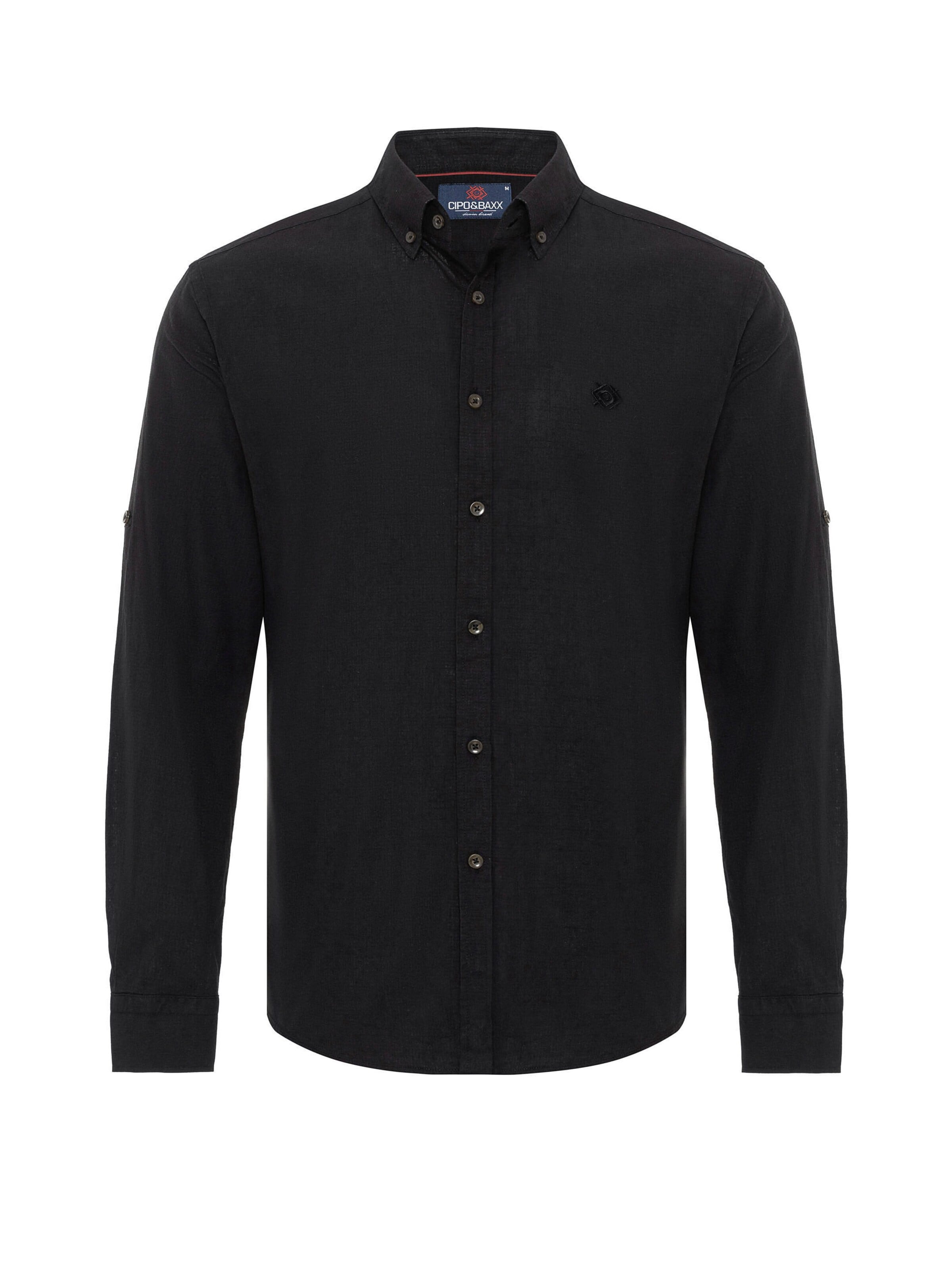 Coupe slim Chemise 'CH199' CIPO & BAXX en noir