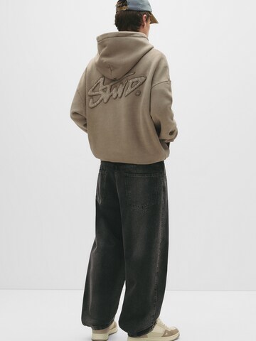 Pull&Bear Sweatshirt 'STWD' in Beige