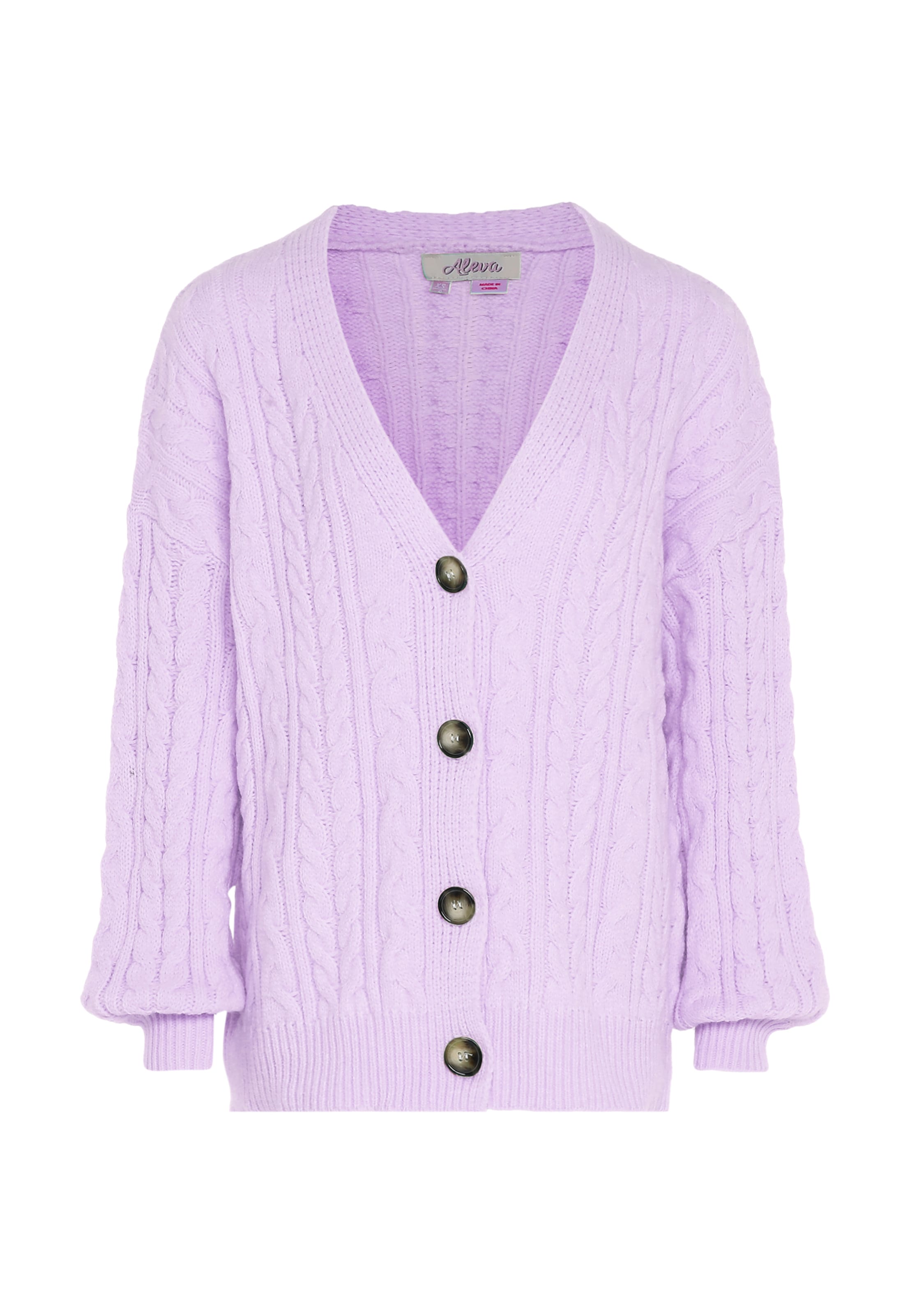 aleva Neuletakki värissä lila: etupuoli