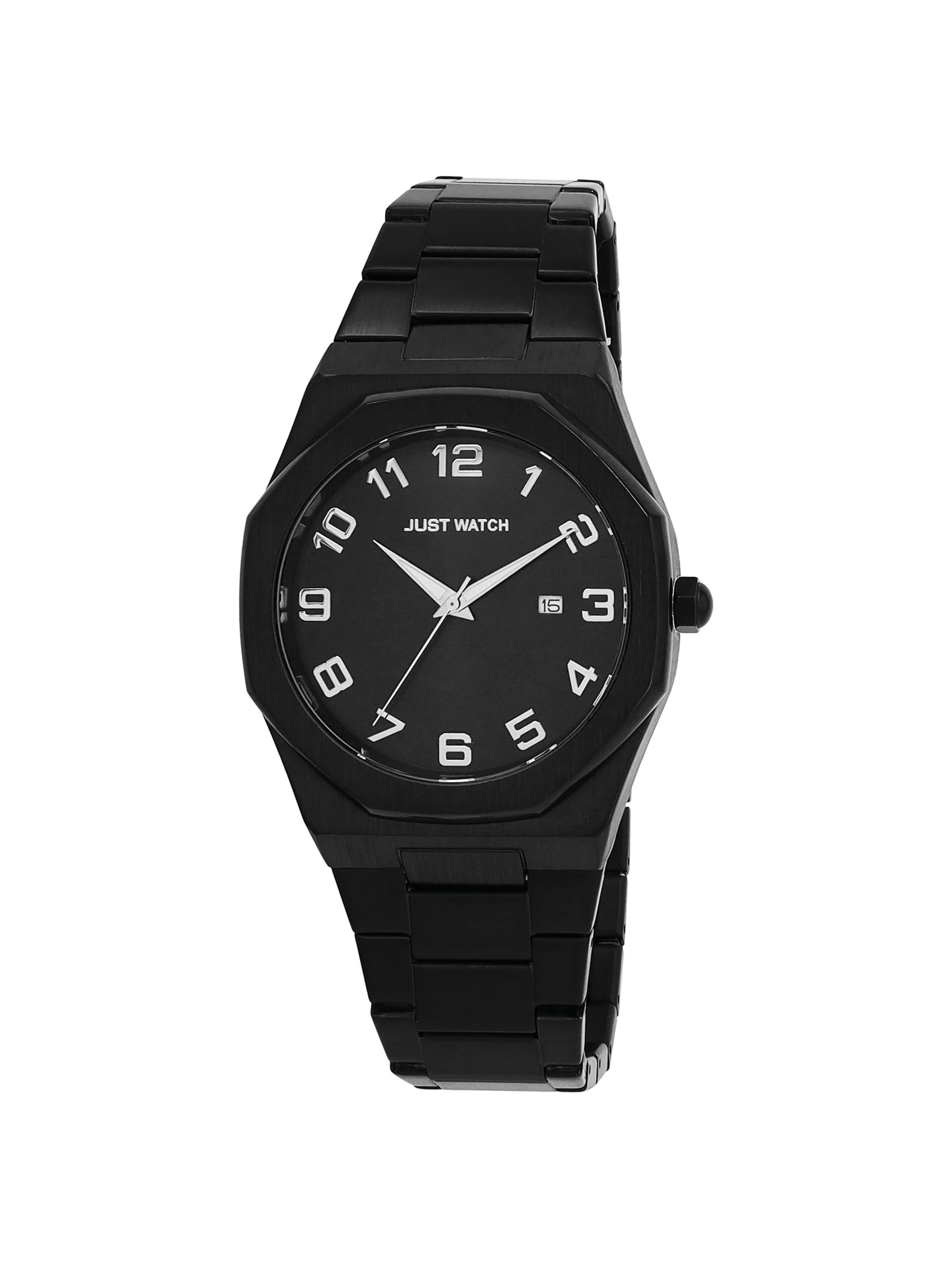 Just Watch Analoguhr 'Datumsanzeige'‌‌‌‌ in Schwarz: Vorderseite
