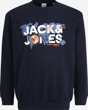 Jack & Jones Plus Tréning póló 'DUST' - kék: elől