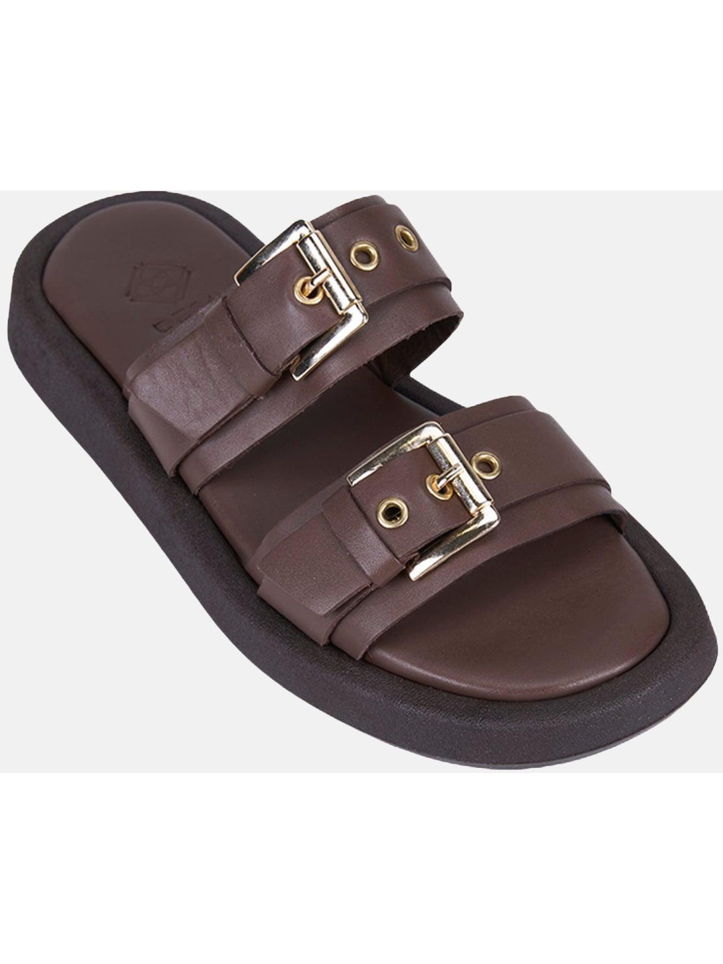 Desa Slippers in Brown: front