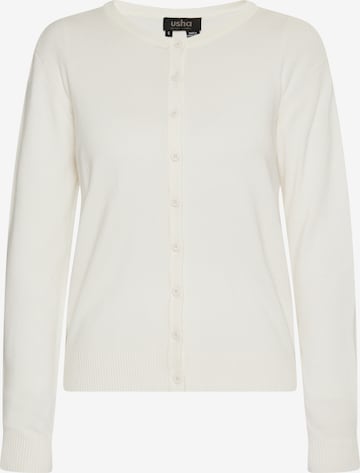 Cardigan usha BLACK LABEL en blanc : devant